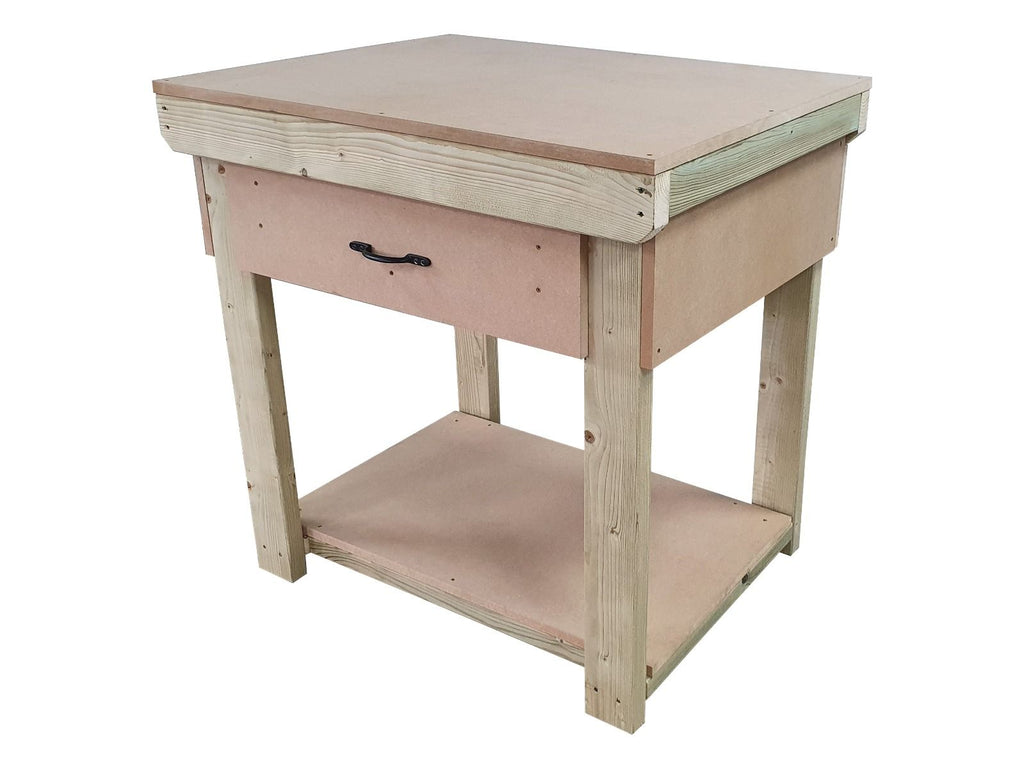 Wooden MDF top workbench, tool cabinet with drawers (V.1)
