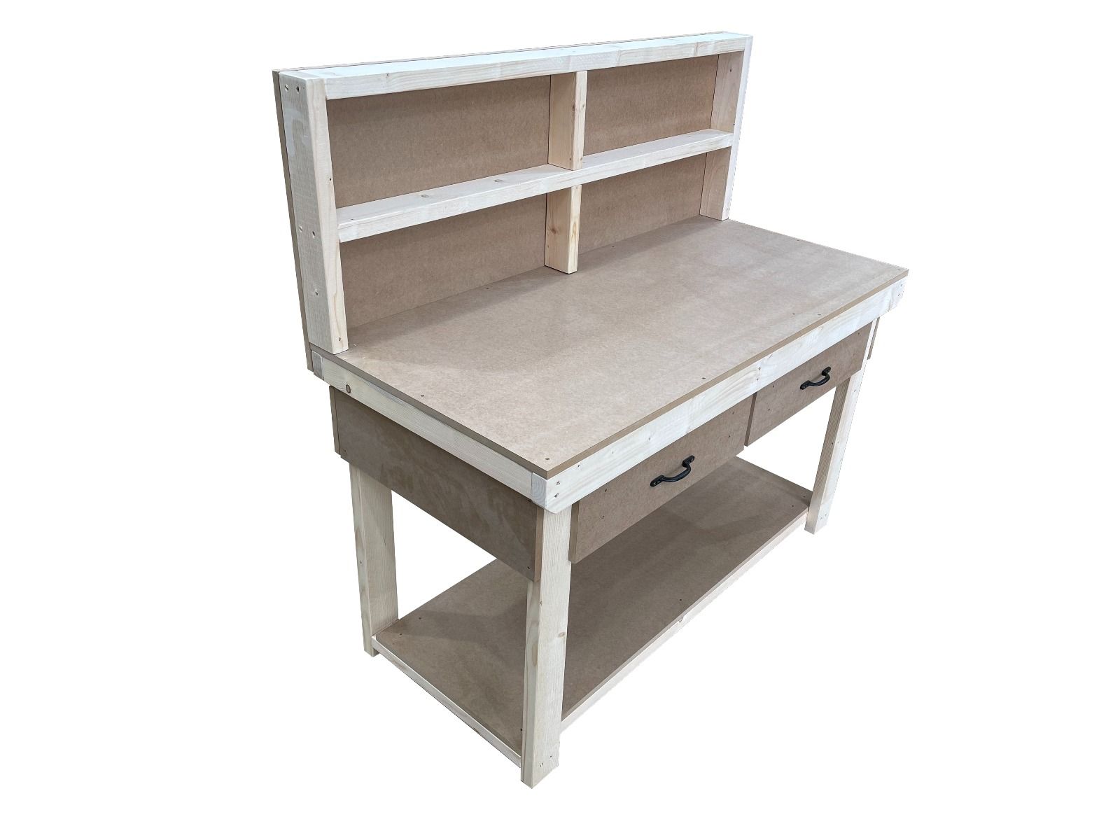 Wooden MDF workbench, tool cabinet with drawer (V.1) with back