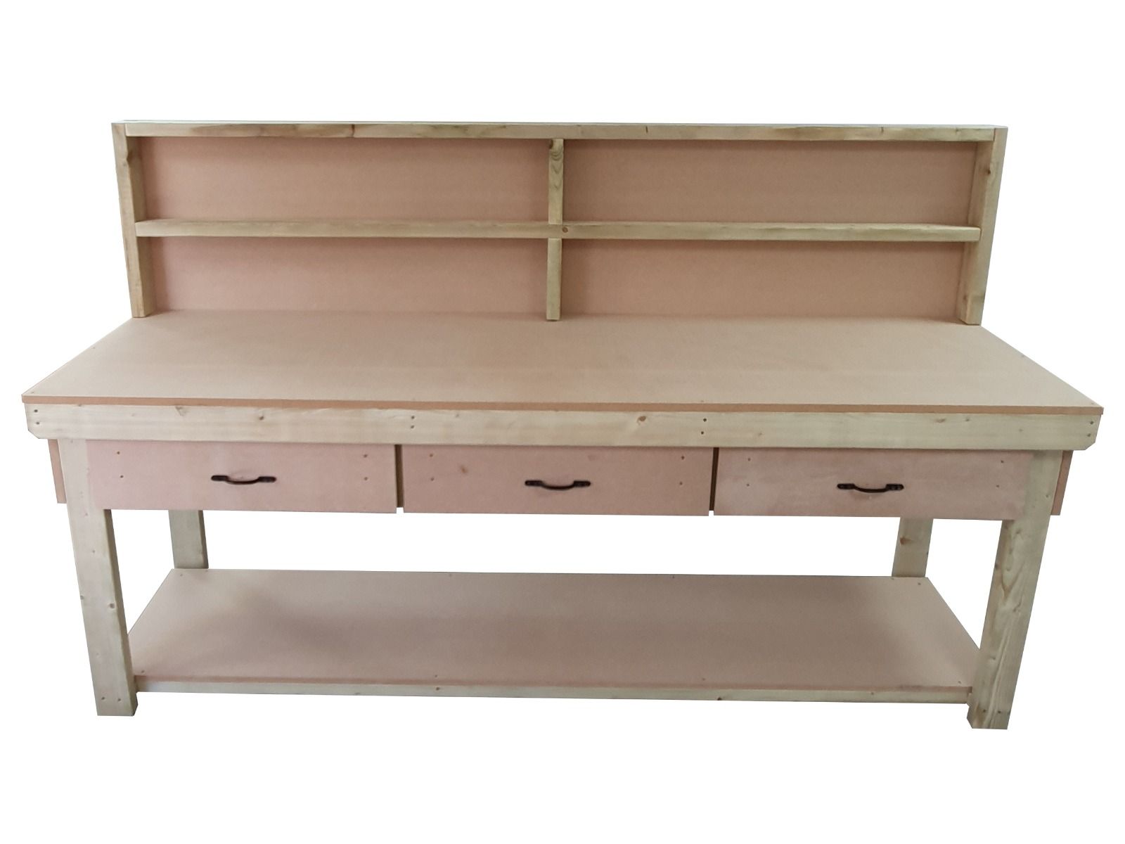 Wooden MDF workbench, tool cabinet with drawer (V.1) with back