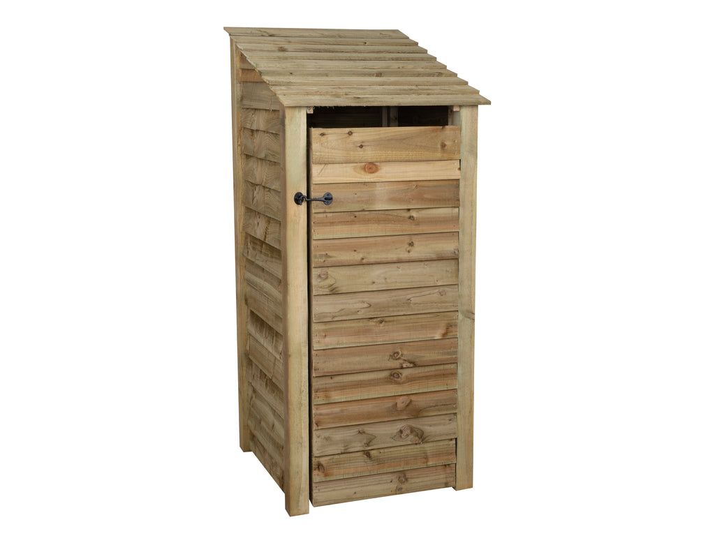 Wooden Log Store with Door and Shelf W-79cm, H-126cm or 180cm, D-88cm