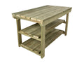 Wooden Super Heavy Duty Indoor/Outdoor Workbench 3ft-Depth Double Shelf