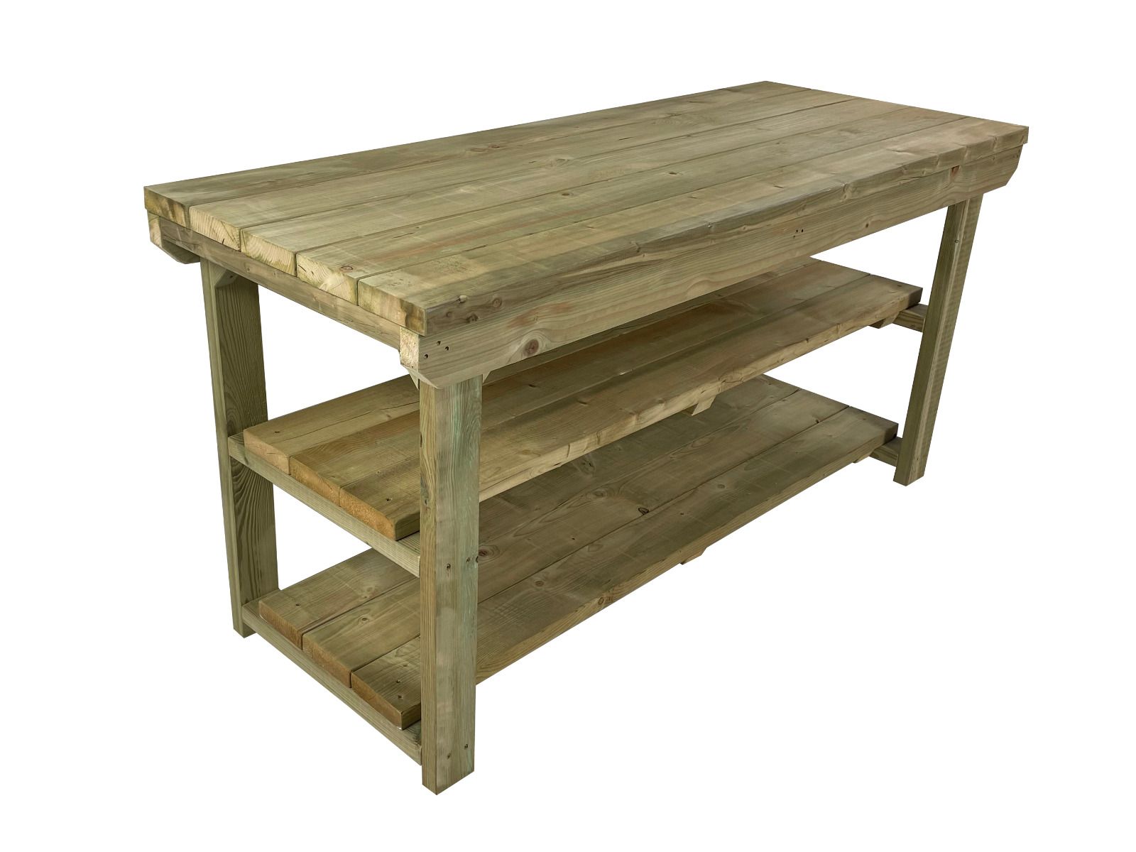 Wooden Super Heavy Duty Indoor/Outdoor Workbench Double Shelf