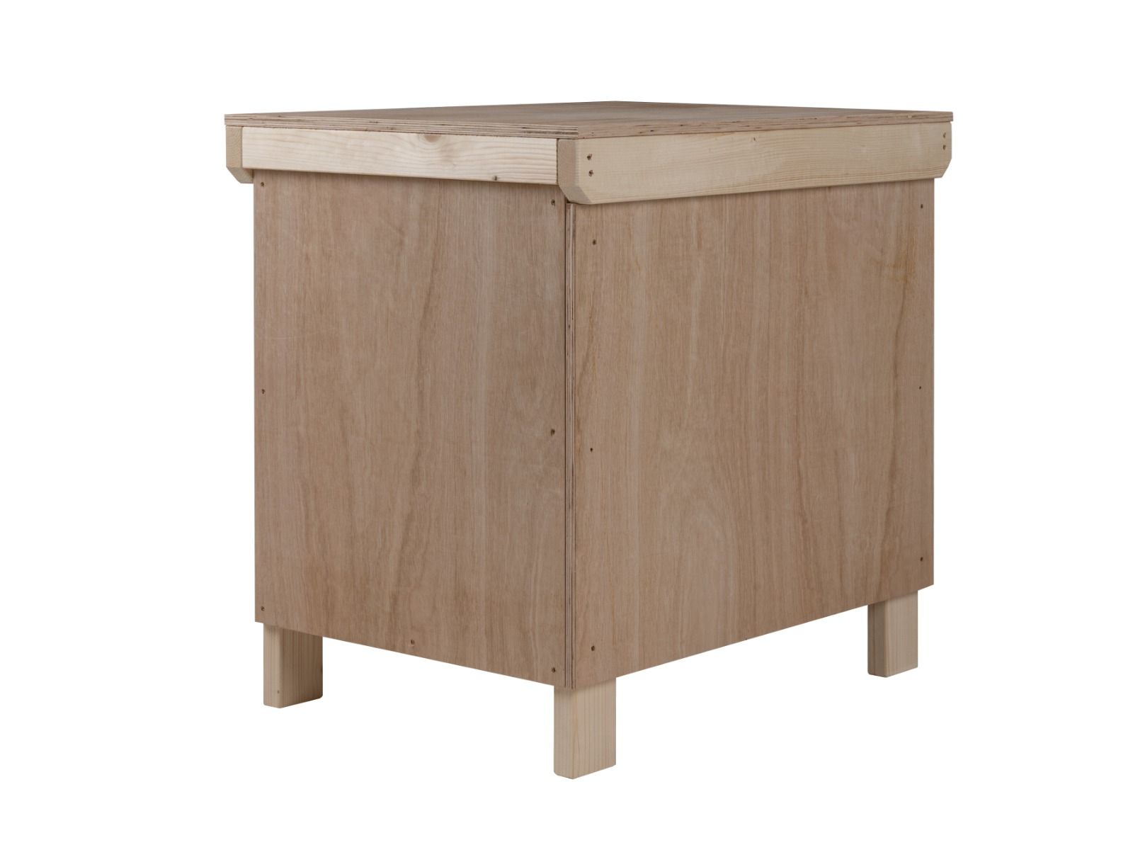 Wooden Eucalyptus hardwood top workbench with lockable cupboard (V.9)