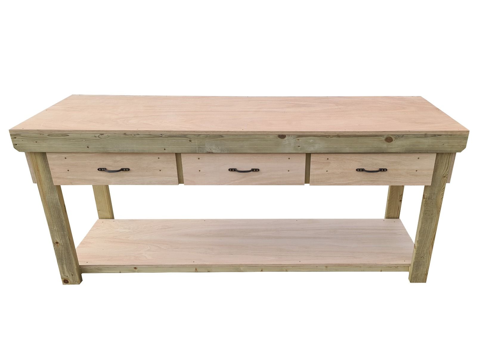 Wooden Eucalyptus hardwood workbench, tool cabinet with drawer (V.1)
