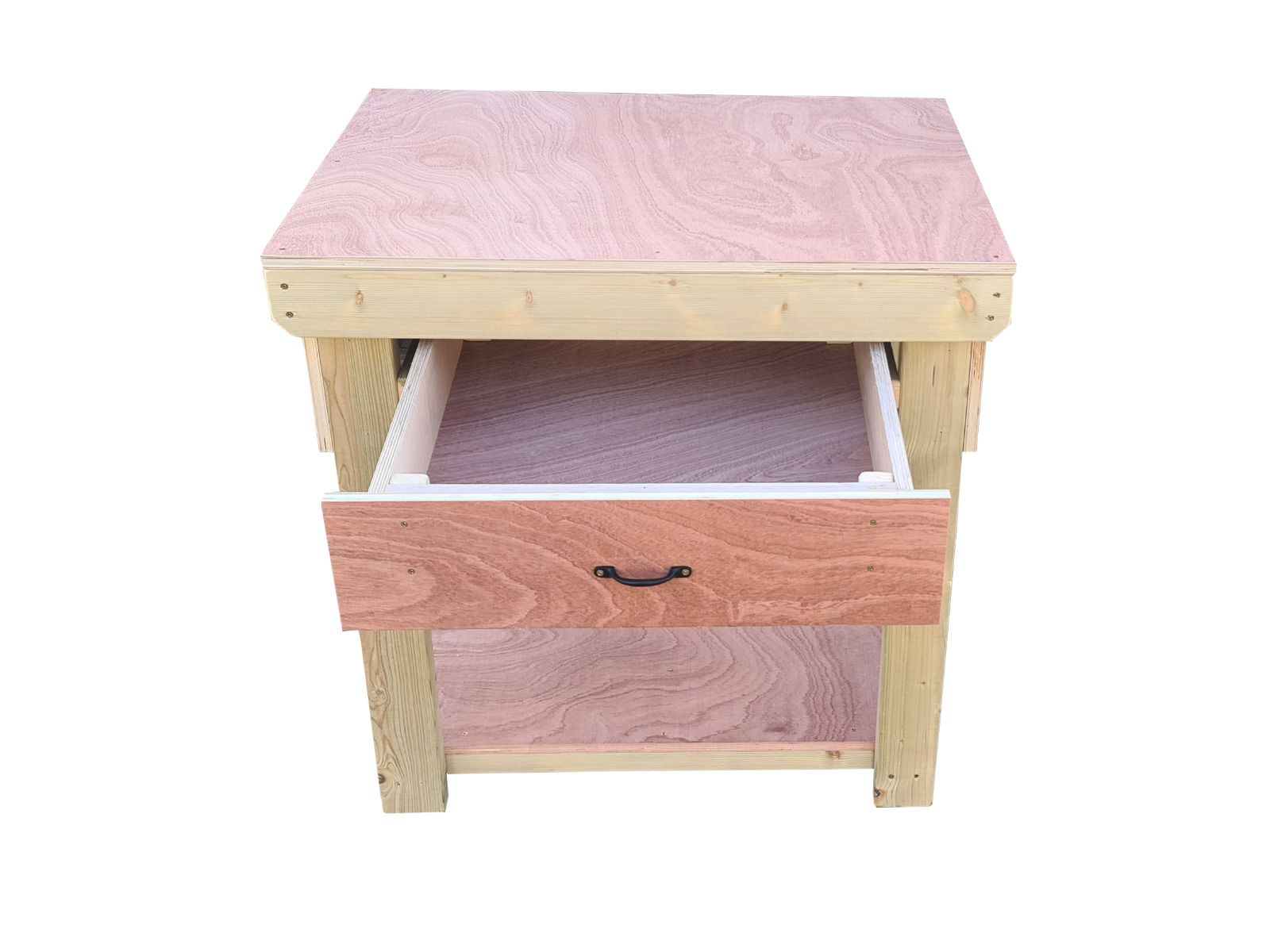 Wooden Eucalyptus hardwood workbench, tool cabinet with drawer (V.1)