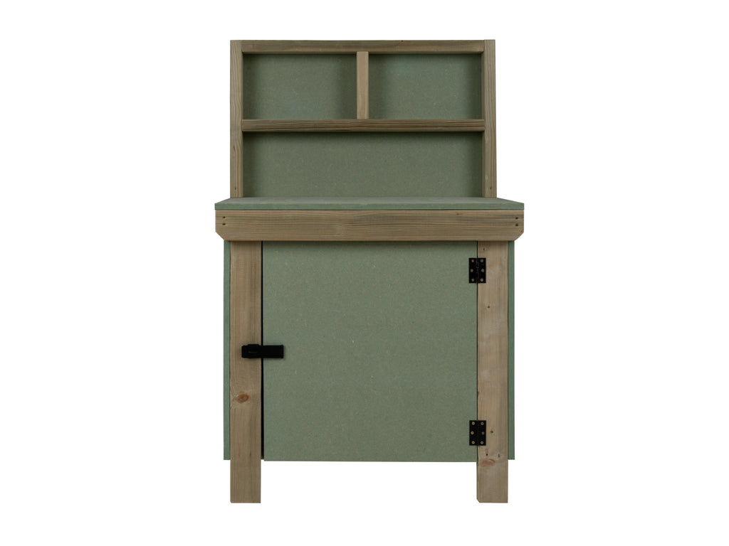 Wooden UniMDF Moisture Resistant Workbench With Lockable Cupboard (V.9) With Back panel
