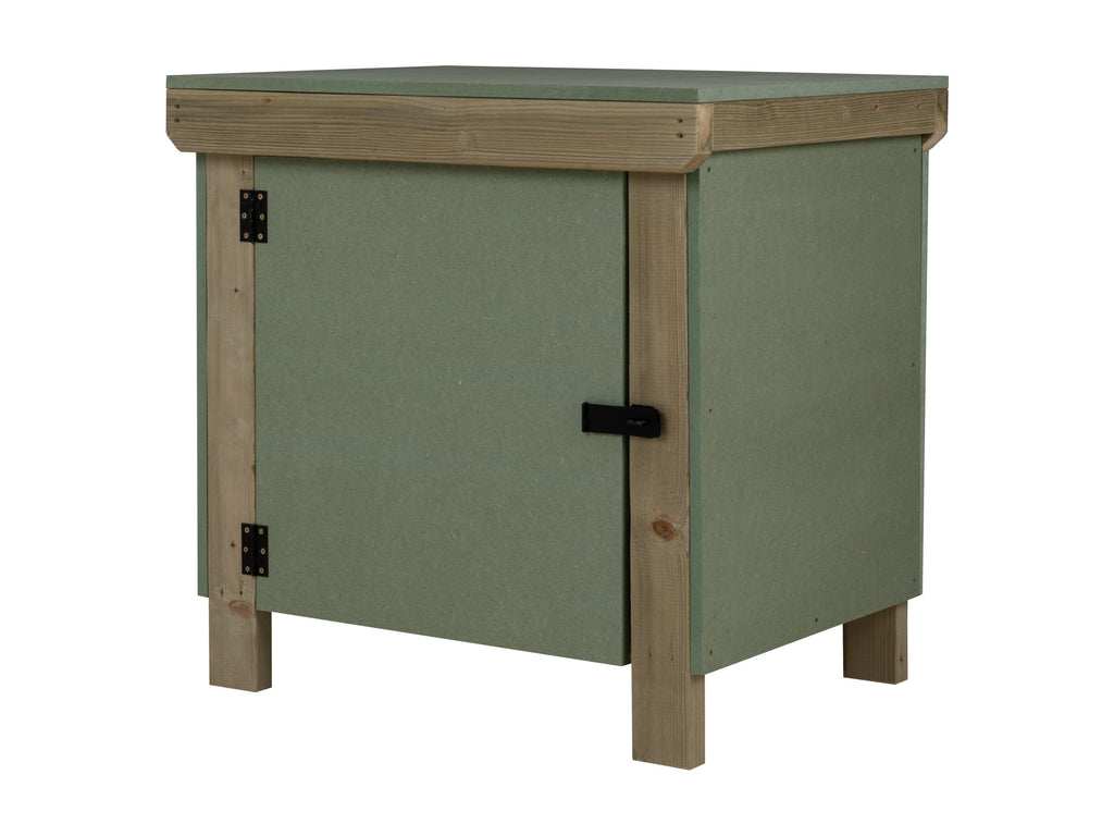 Wooden UniMDF Moisture Resistant Workbench With Lockable Cupboard (V.9) Double Shelf