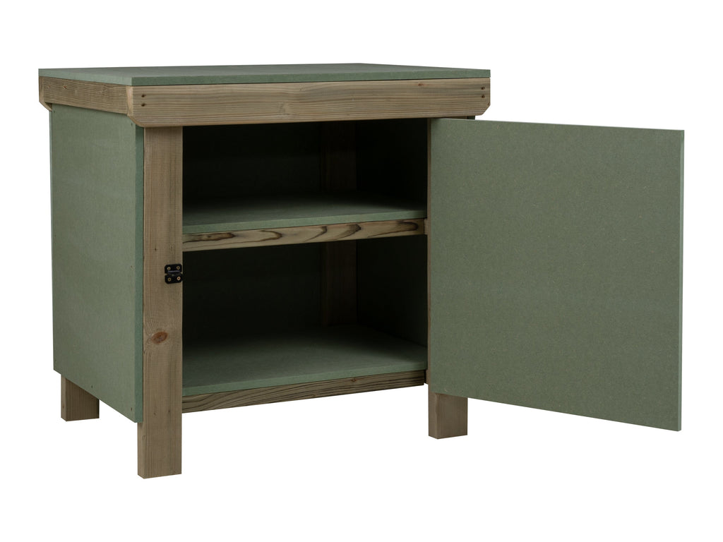 Wooden UniMDF Moisture Resistant Workbench With Lockable Cupboard (V.9) Double Shelf