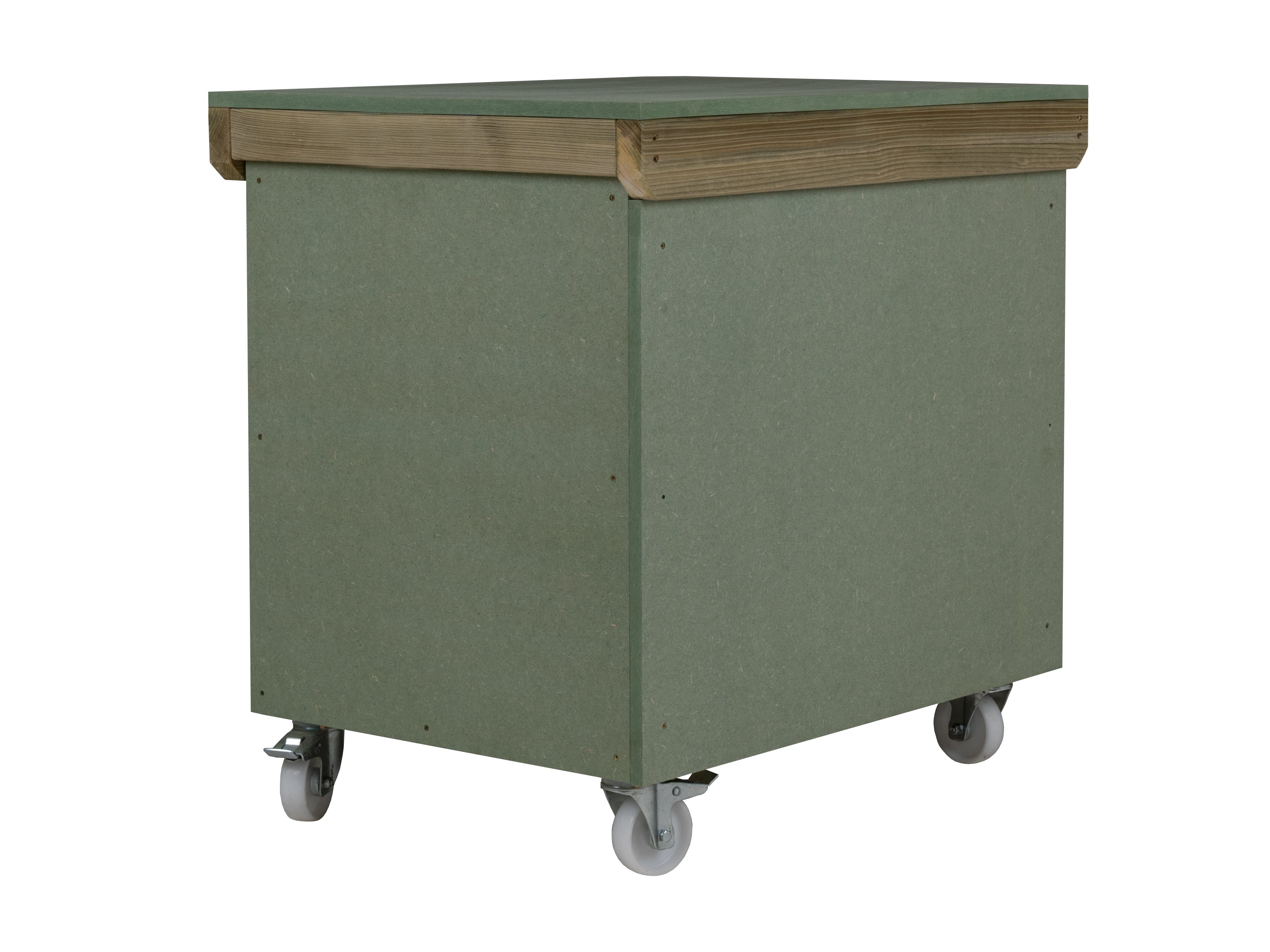 Wooden UniMDF Moisture Resistant Workbench With Lockable Cupboard (V.9) With Wheels