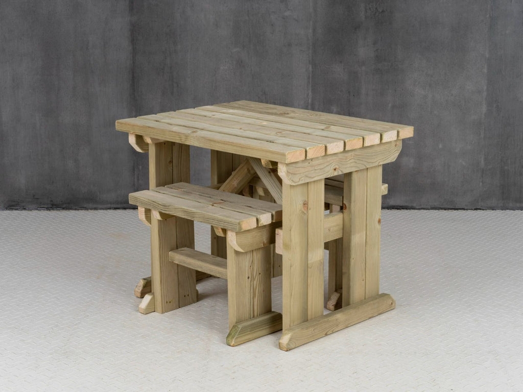 Yews Space Saving Picnic Table and Benches Set