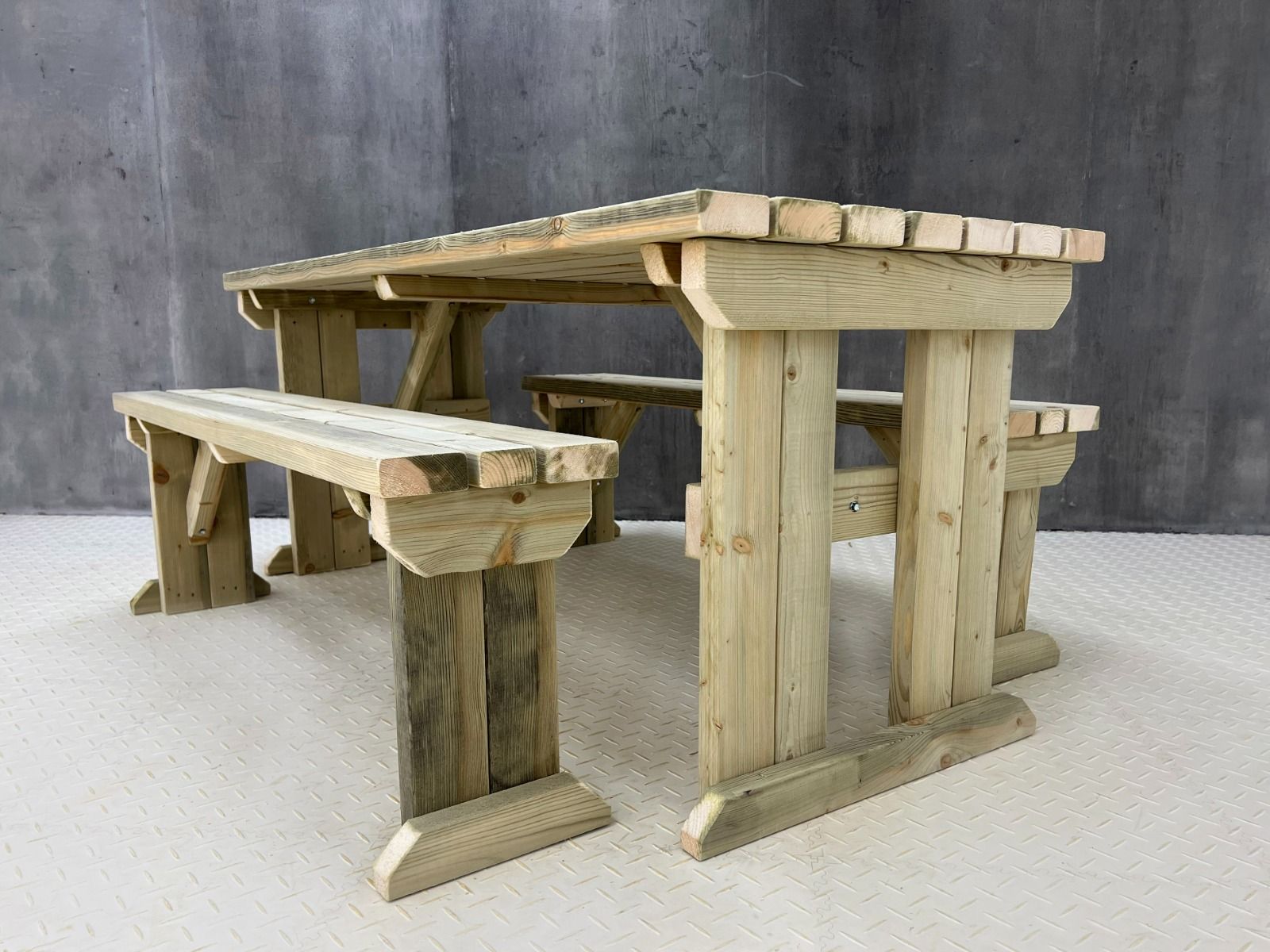 Yews Space Saving Picnic Table and Benches Set