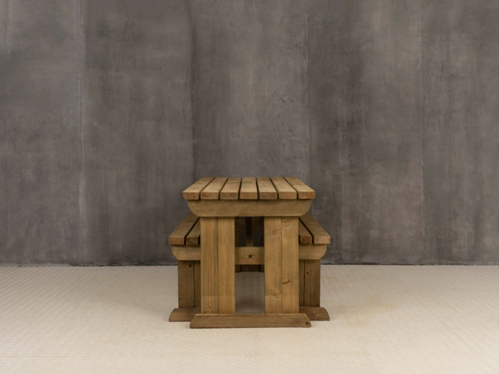 Yews Space Saving Picnic Table and Benches Set - Rustic Finish