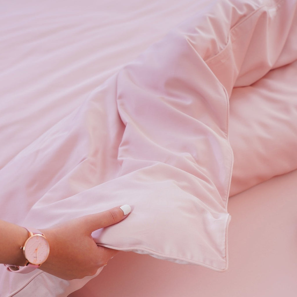 Ackly Bamboo - Blush Duvet Cover, Fitted Sheet & Pillowcases Set