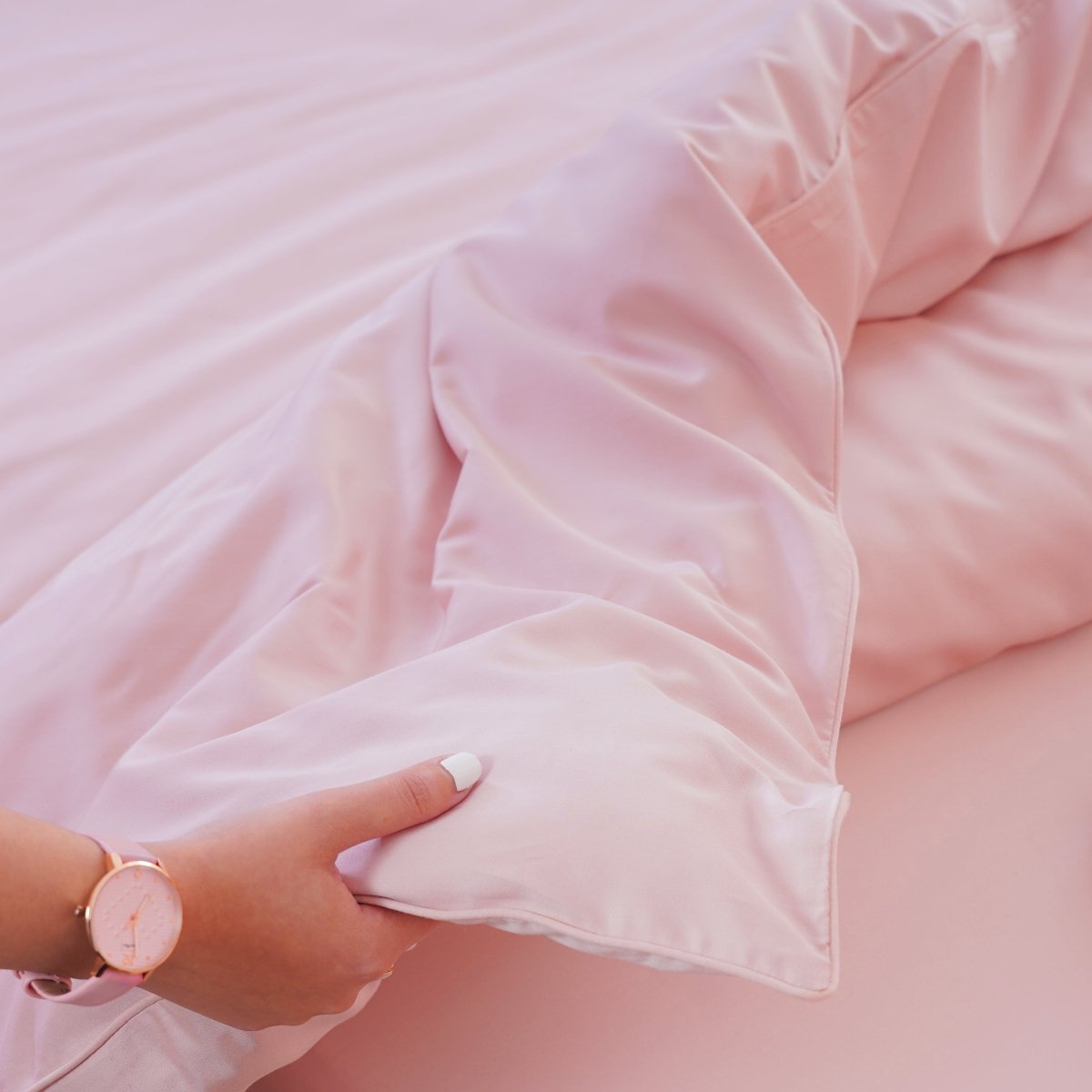 Ackly Bamboo - Blush Duvet Cover, Fitted Sheet & Pillowcases Set