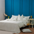 Ackly Bamboo - Sage Checkered Duvet Cover, Fitted Sheet & Pillowcases Set