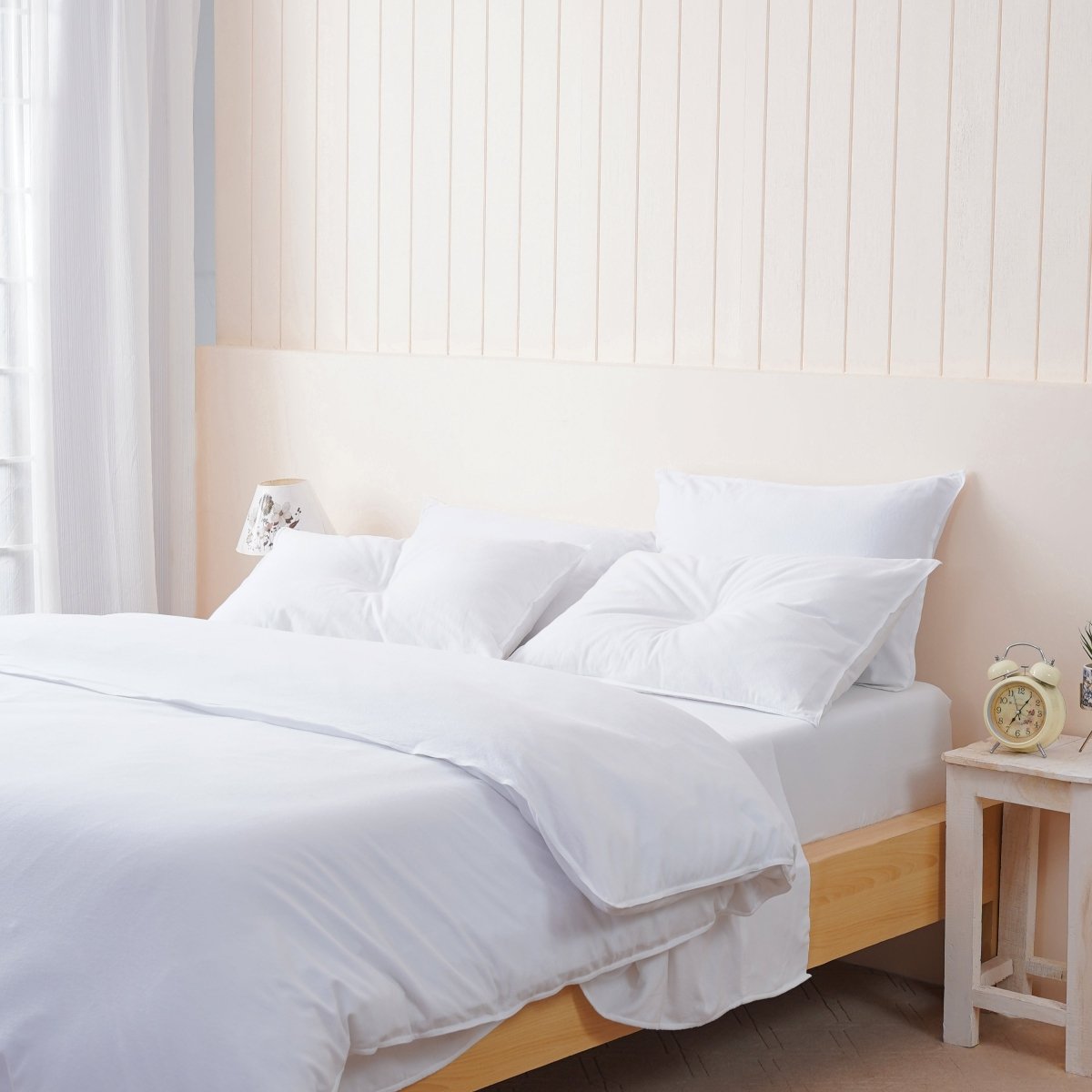 Bella Flannelette (Brushed Cotton) - White Pillowcases Pair