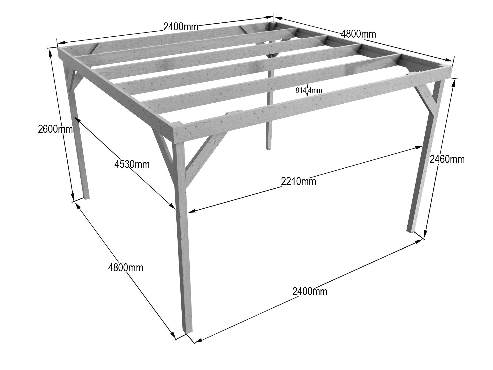 Box Wooden Garden Pergola Kit