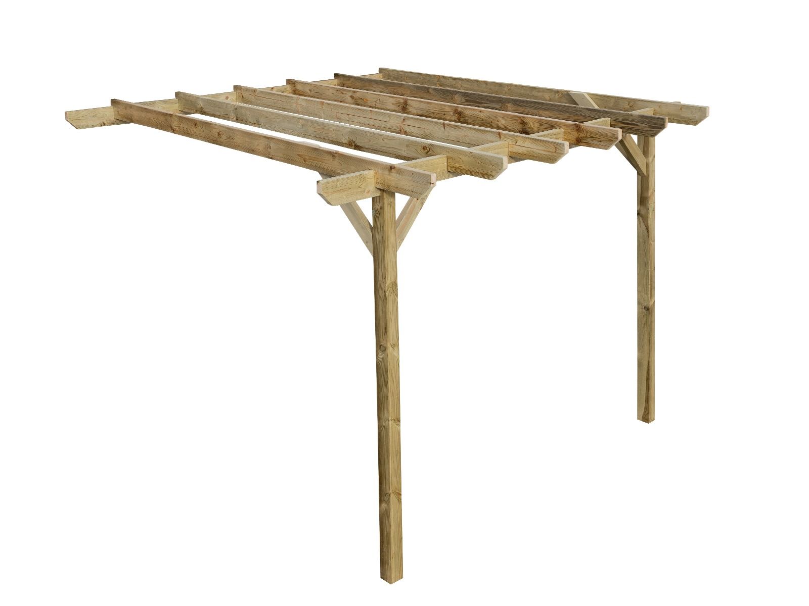 Wall Mounted Wooden Pergola Kit - Chamfered Design