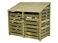 Premium Slatted Wooden Log Store with Doors W-146cm, H-126cm or 180cm, D-88cm