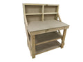 Wooden Workbench 18Mm UniMdf Moisture Resistant Top With Back Panel And Double Shelf