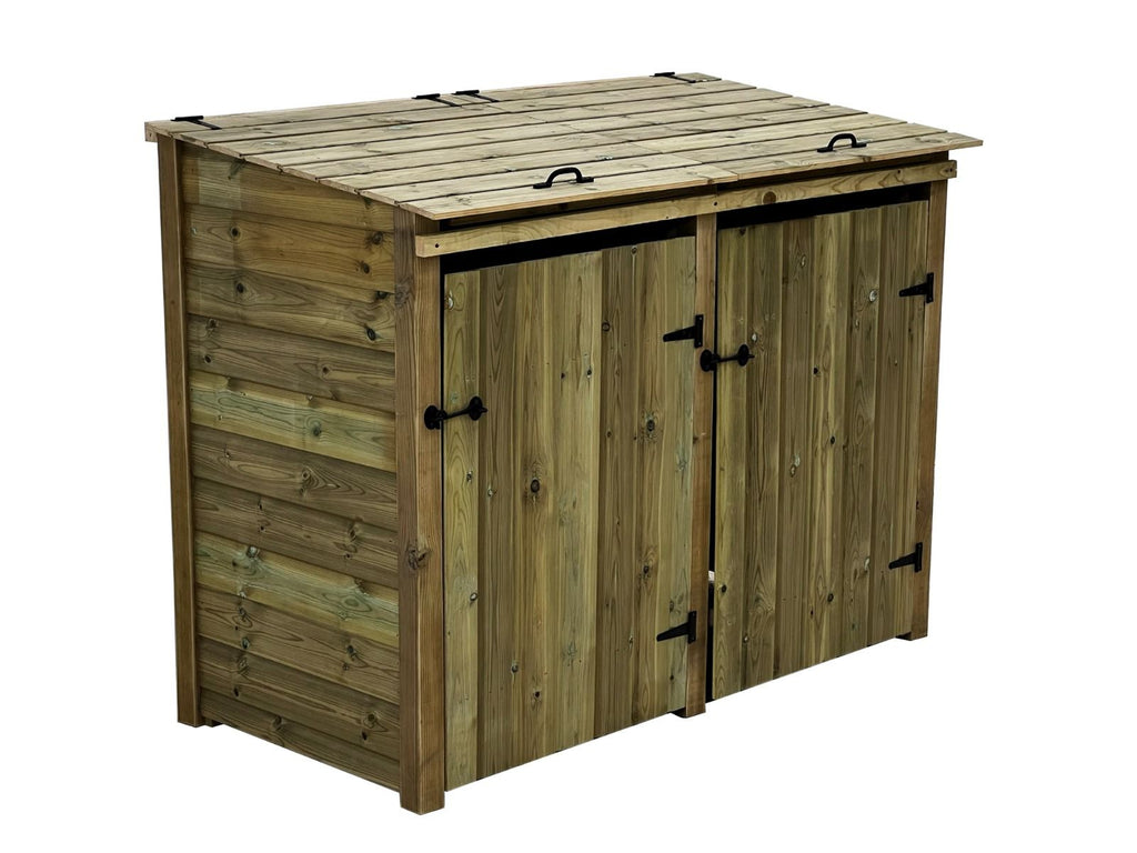 Premium Tongue and Groove Wooden Wheelie Bin Store