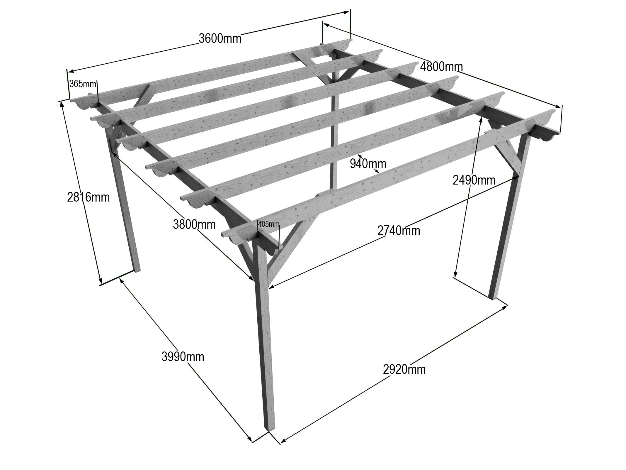 Corbel Wooden Garden Pergola Kit