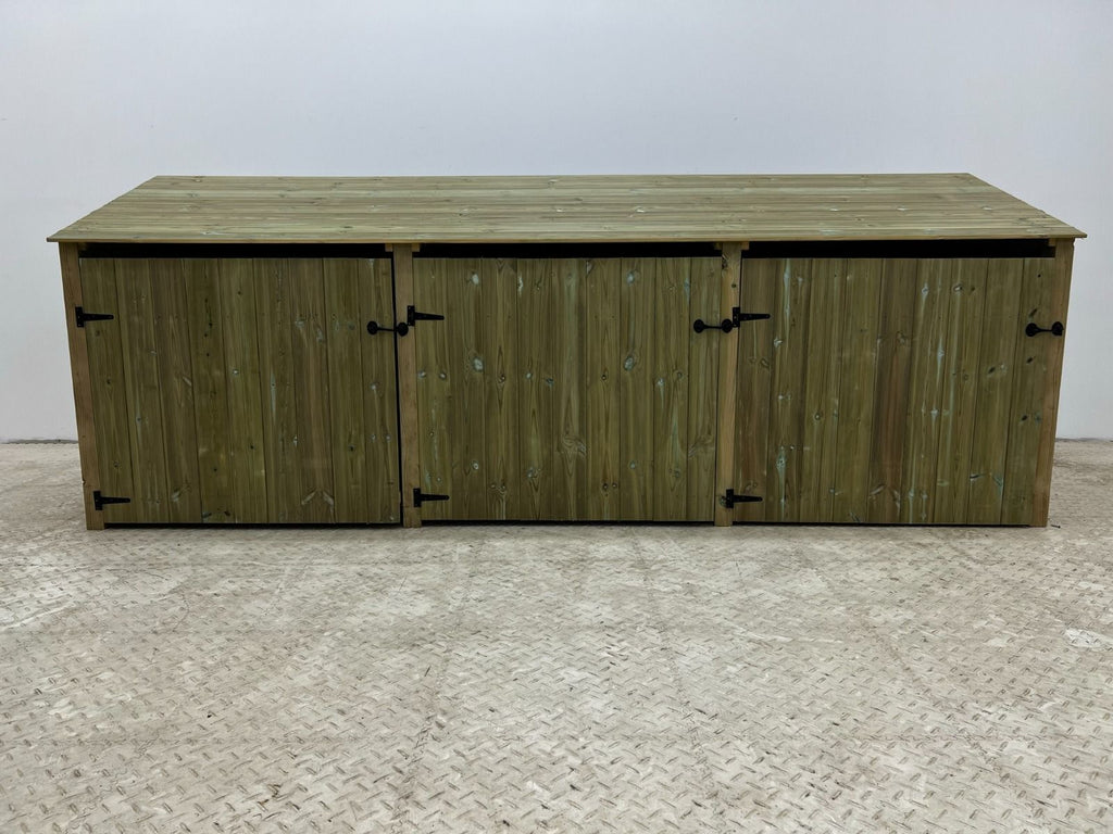 Wooden Premium Tongue/Groove Log Store with Doors and Shelf W-335cm, H-126cm or 180cm, D-88cm