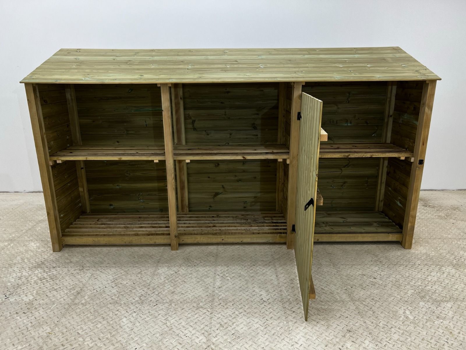 Wooden Garden Tool Storage with Shelf W-335cm, H-126cm or 180cm, D-88cm