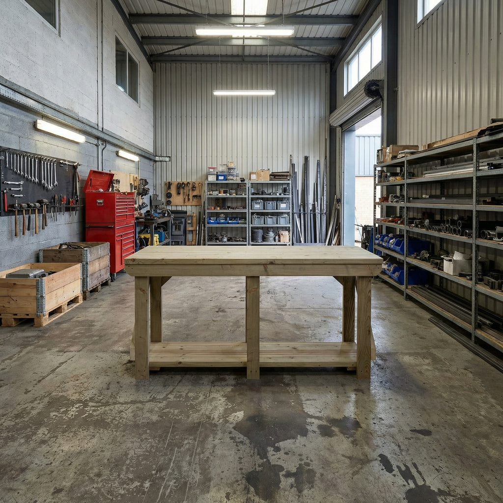 Indoor/outdoor workbench, pressure treated bench