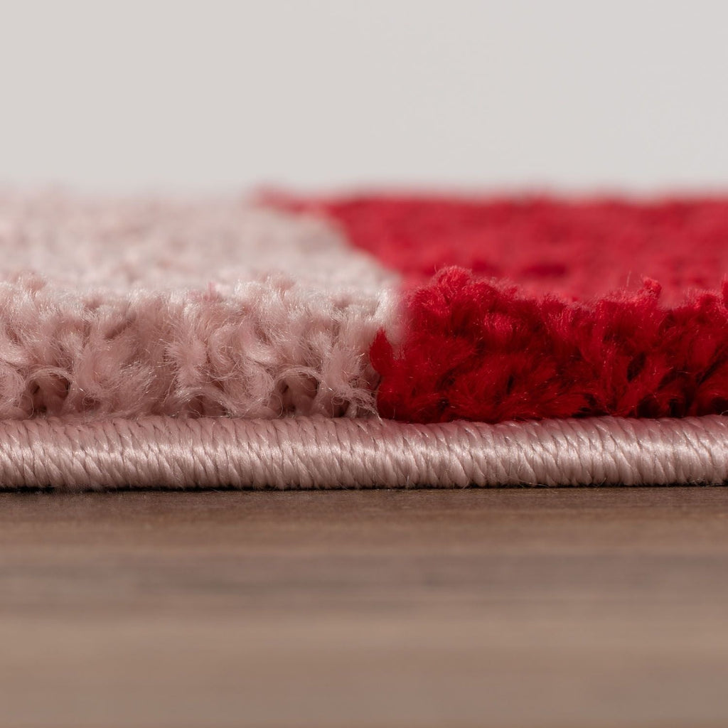Joli Geometric Red & Pink Rug