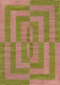 Joli Geometric Green & Pink Rug