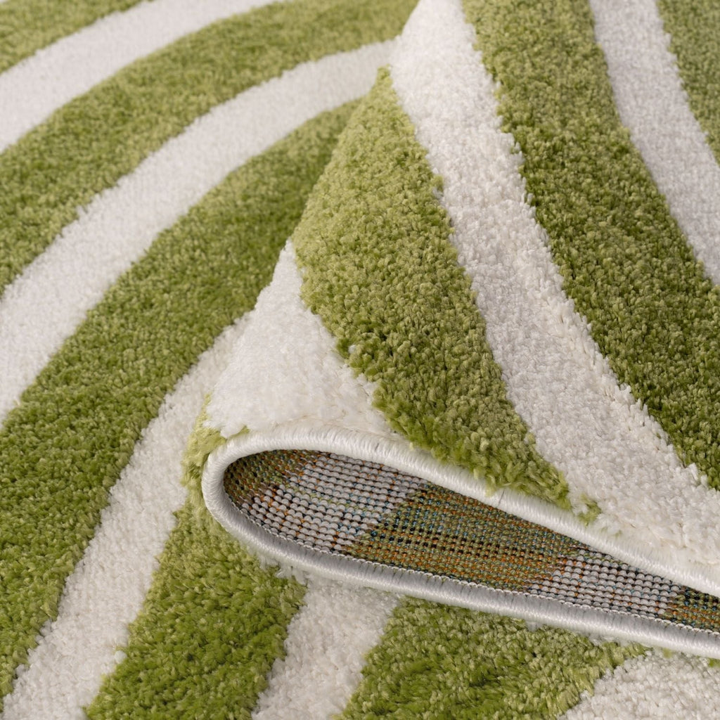 Joli Striped Green & White Rug