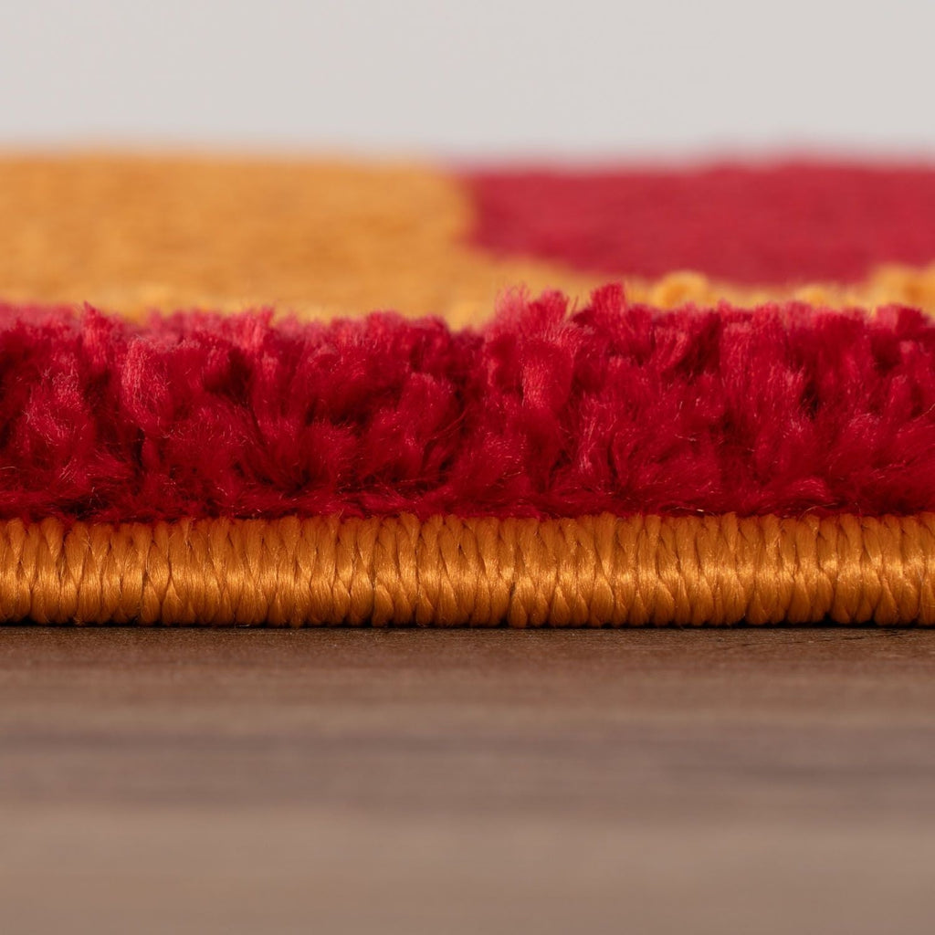 Joli Checkered Red & Orange Rug