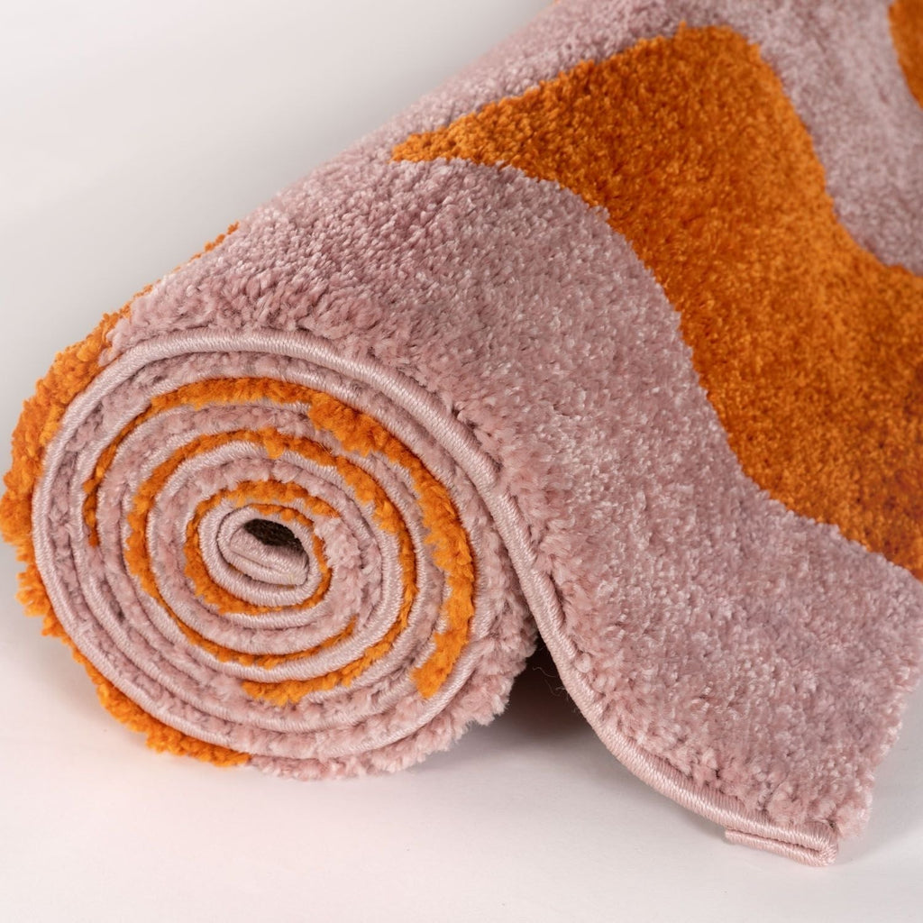 Joli Checkered Orange & Pink Rug