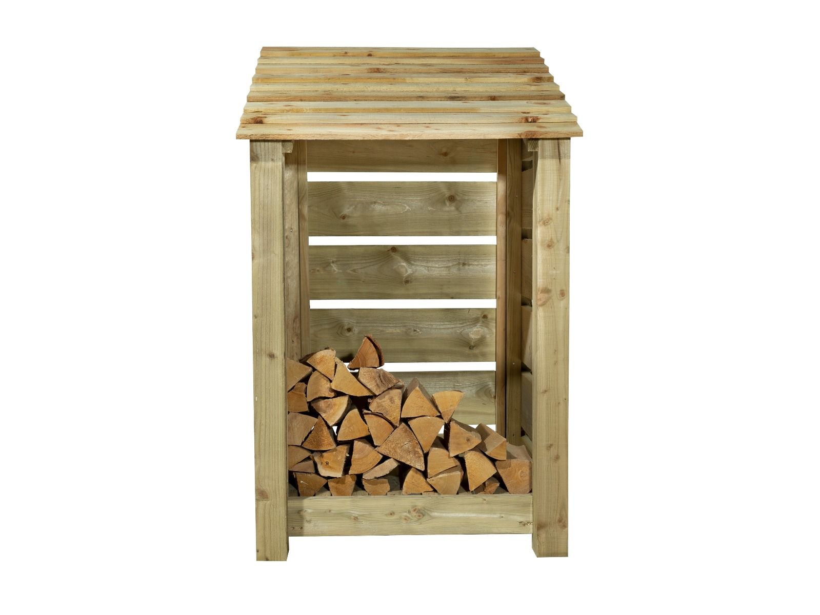 Slatted wooden log store W-79cm, H-126cm or 180cm, D-88cm