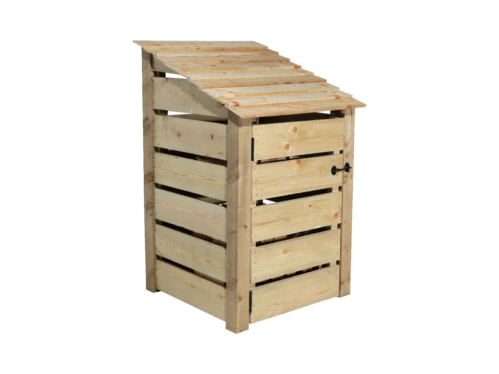 Slatted Wooden Log Store With Door and Shelf W-79cm, H-126cm or 180cm, D-88cm