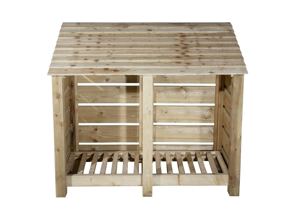 Slatted Wooden Log Store W-146cm, H-126cm Or 180cm, D-88cm