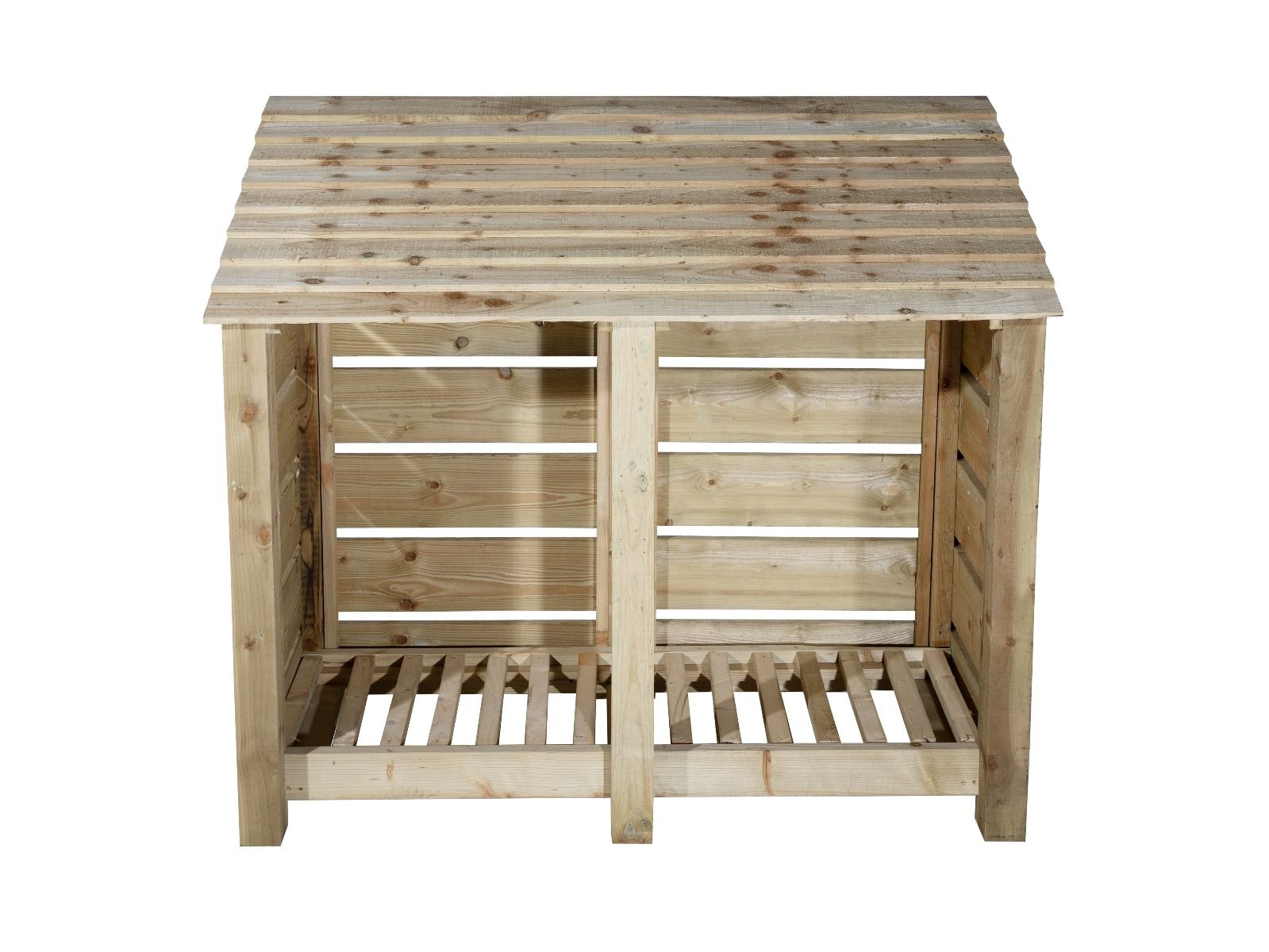 Slatted Wooden Log Store W-146cm, H-126cm Or 180cm, D-88cm