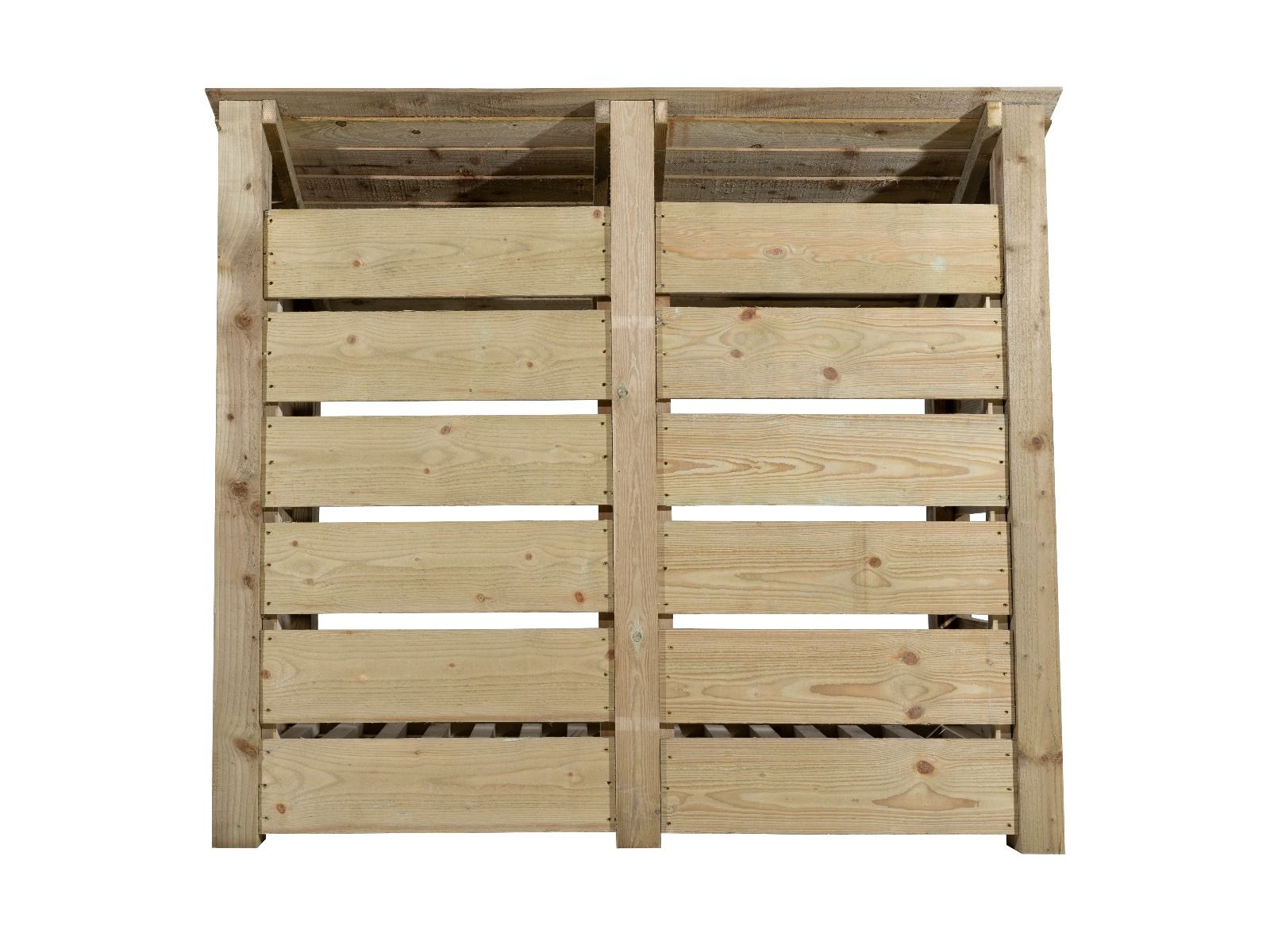 Slatted Wooden Log Store with Shelf W-146cm, H-126cm or 180cm, D-88cm