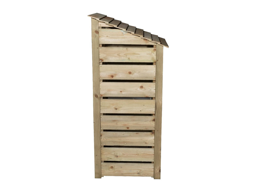 Slatted Wooden Log Store With Shelf W-79cm, H-126cm or 180cm, D-88cm