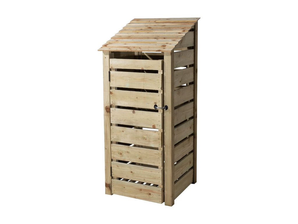 Slatted Wooden Log Store With Door and Shelf W-79cm, H-126cm or 180cm, D-88cm
