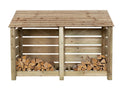 Slatted Wooden Log Store W-187cm, H-126cm or 180cm, D-88cm