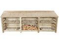 Slatted Wooden Log Store with Shelf W-335cm, H-126cm or 180cm, D-88cm