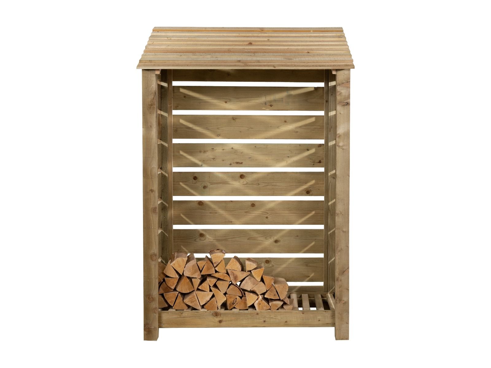 Slatted Wooden Log Store W-119cm, H-126cm Or 180cm, D-88cm