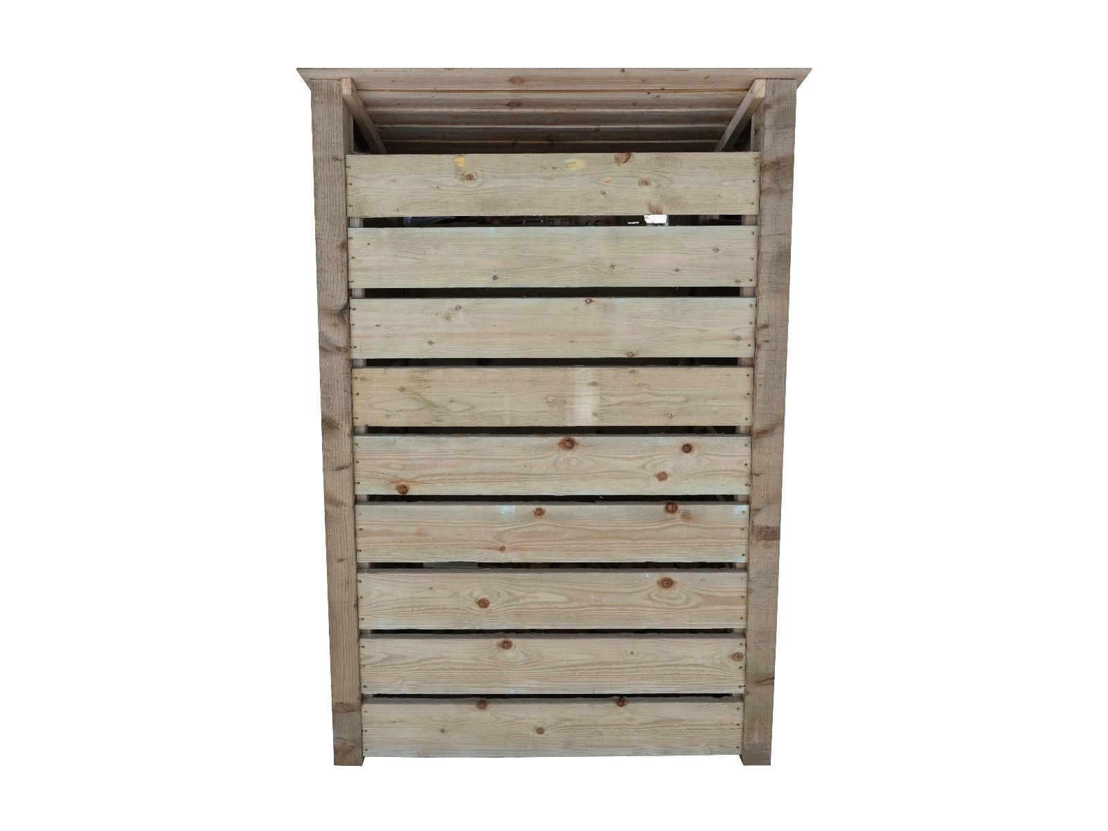 Slatted Wooden Log Store with Shelf W-119cm, H-126cm Or 180cm, D-88cm