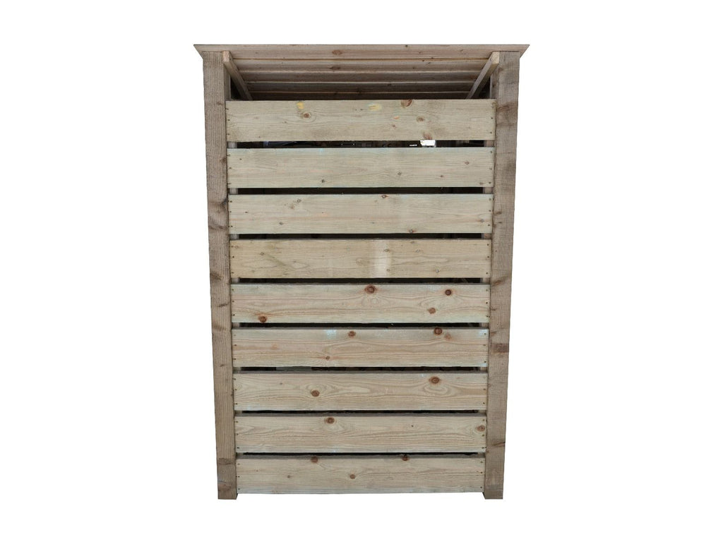 Slatted Wooden Log Store with Door W-119cm, H-126cm Or 180cm, D-88cm