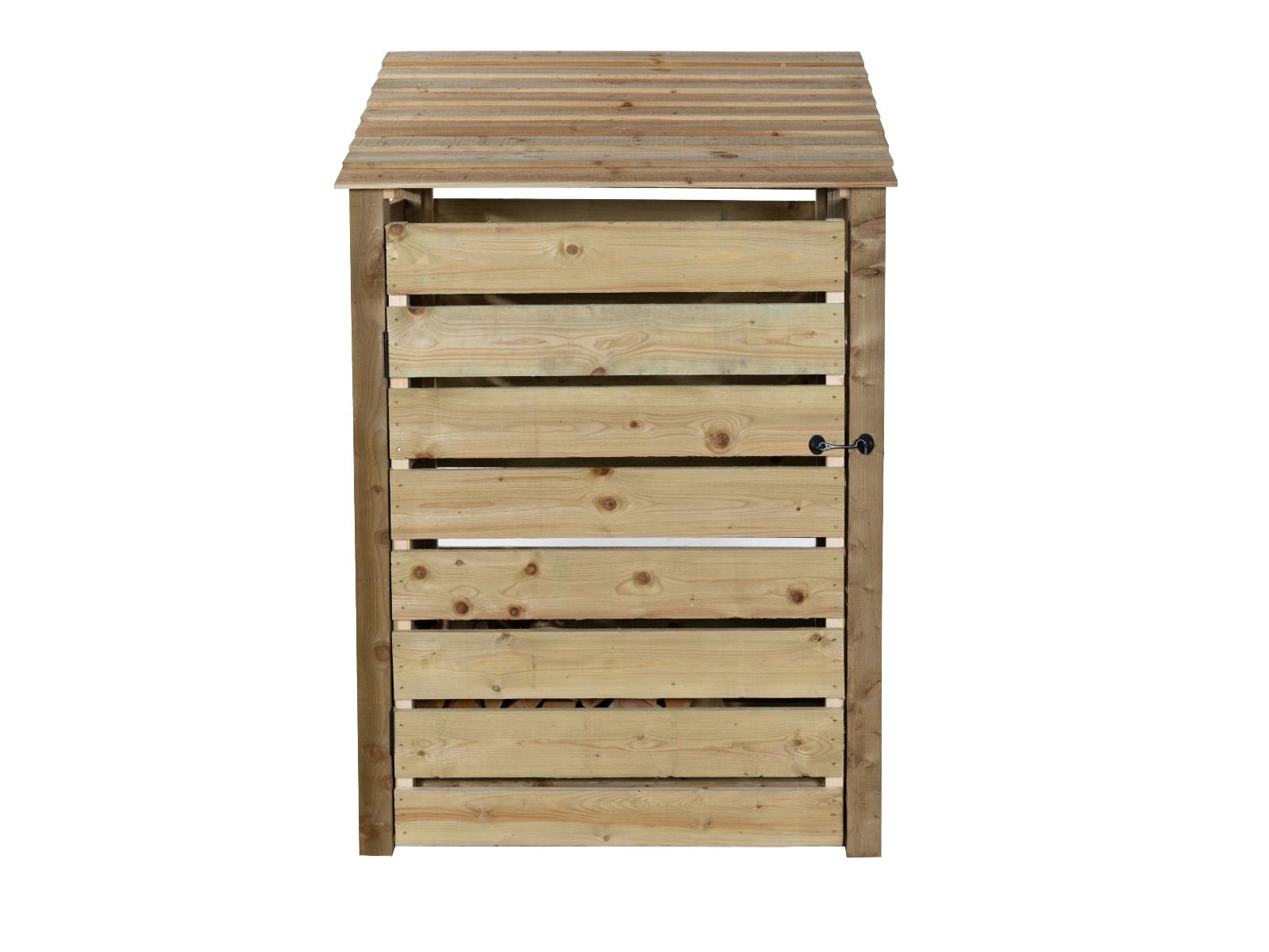 Slatted Wooden Log Store with Door W-119cm, H-126cm Or 180cm, D-88cm