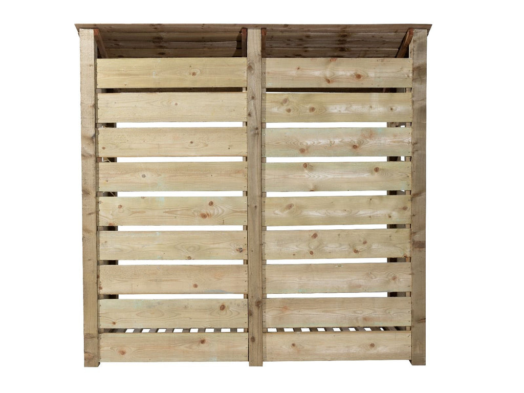Slatted Wooden Log Store W-187cm, H-126cm or 180cm, D-88cm