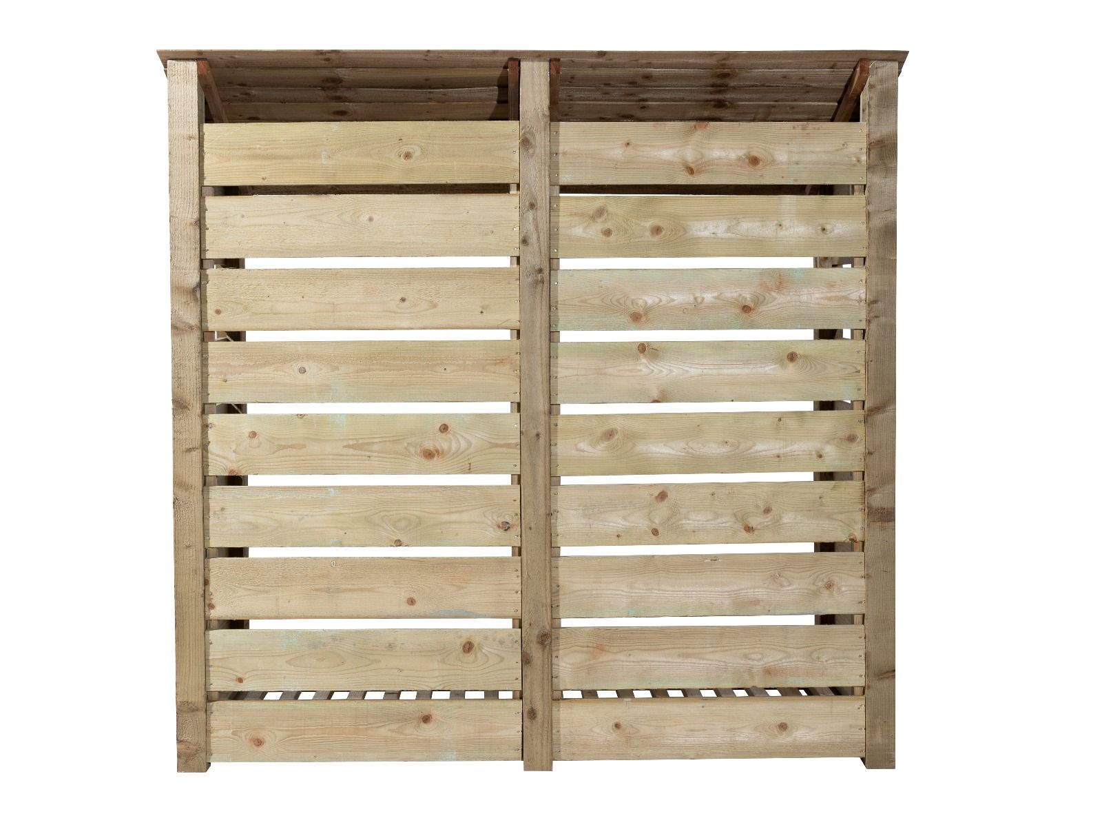 Slatted Wooden Log Store W-187cm, H-126cm or 180cm, D-88cm