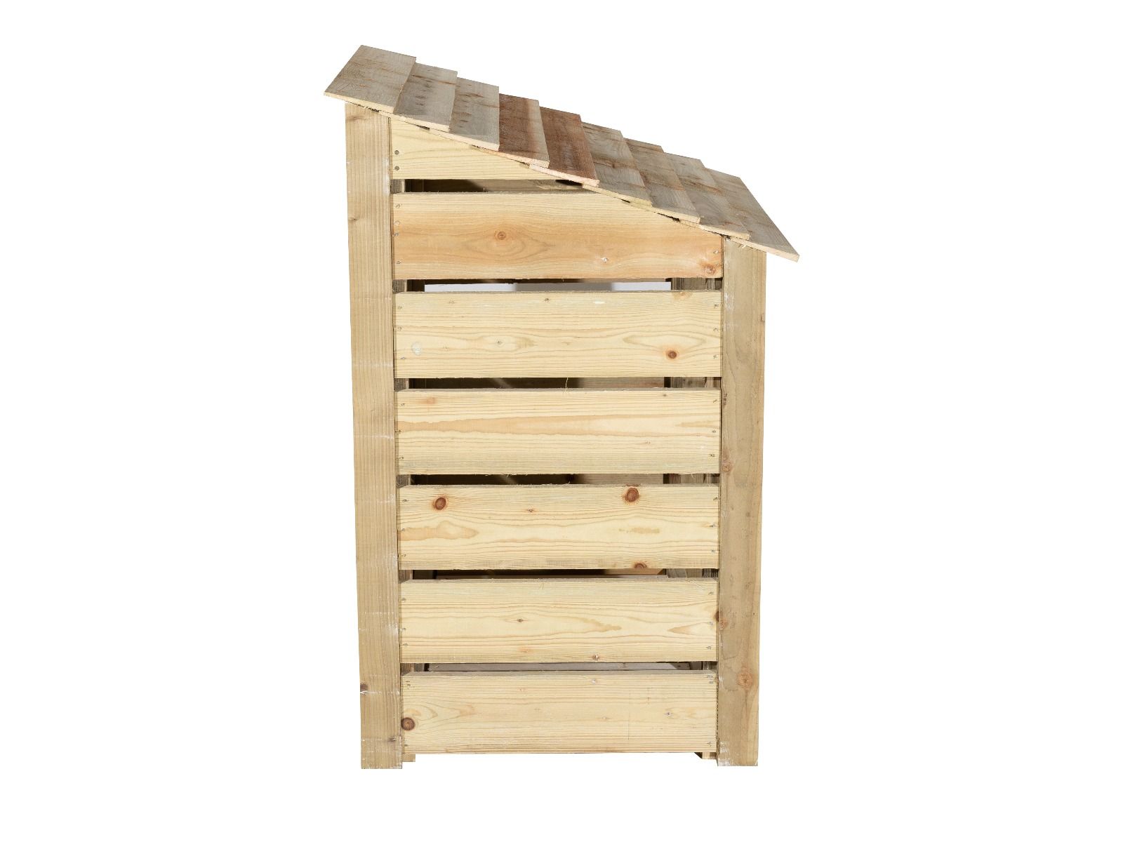 Slatted Wooden Log Store with Door and Shelf W-99cm, H-126cm Or 180cm, D-88cm